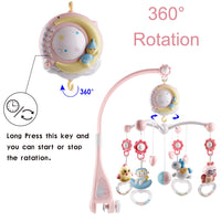 Baby Musical Crib Bed Bell Cot Mobile Moon & Star Dream Light Nusery Lullaby Toy