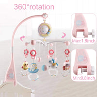 Baby Musical Crib Bed Bell Cot Mobile Moon & Star Dream Light Nusery Lullaby Toy