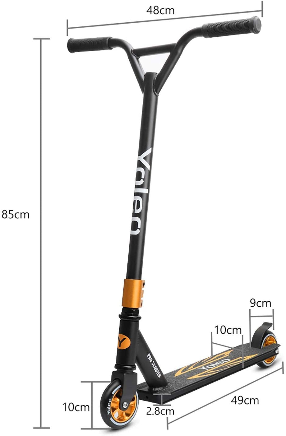 OUNUO Pro Stunt Scooter - Kick Scooter with ABEC 7 ball bearings,CNC 6061-T6 Aluminum Fork - Intermediate and Beginner Freestyle Tricks Scooters for Kids 8 Years and Up, Teens and Adults
