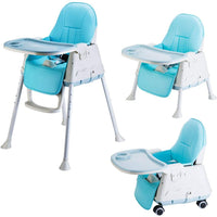 iropro High Chair for Baby and Toddler Booster Seat, with Removable Tray, 3-piont Harness and Adjustable Height Legs, Easy to Assemble Clean Dining Chair for Boys and Girls