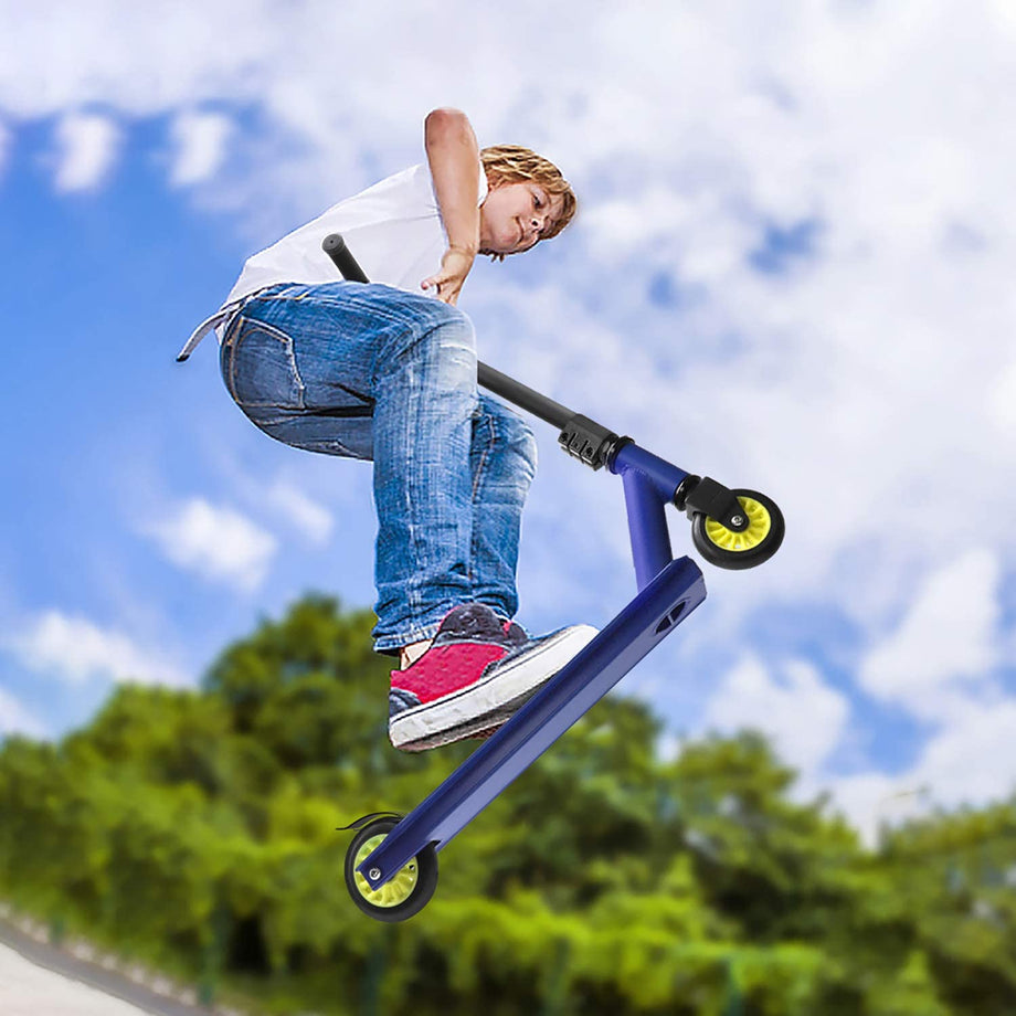 OUNUO Pro Stunt Scooter - Kick Scooter with ABEC 7 ball bearings,CNC 6061-T6 Aluminum Fork - Intermediate and Beginner Freestyle Tricks Scooters for Kids 8 Years and Up, Teens and Adults
