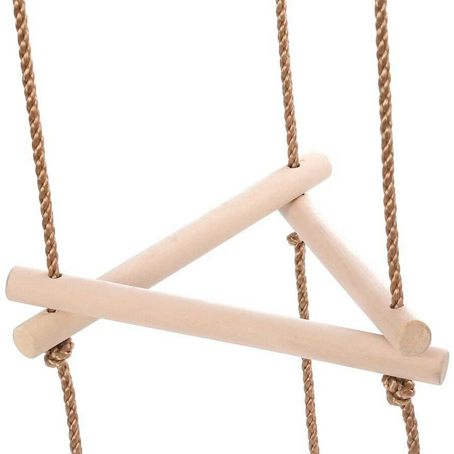 Kids Climbing Frame Ladder Outdoor Rope Swing Disc Seat Wooden Rungs Kids Toys