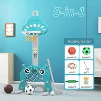 Football Stand Hoop Ring Toss Basketball Set Outdoor Sport Gift for Kids Toddler