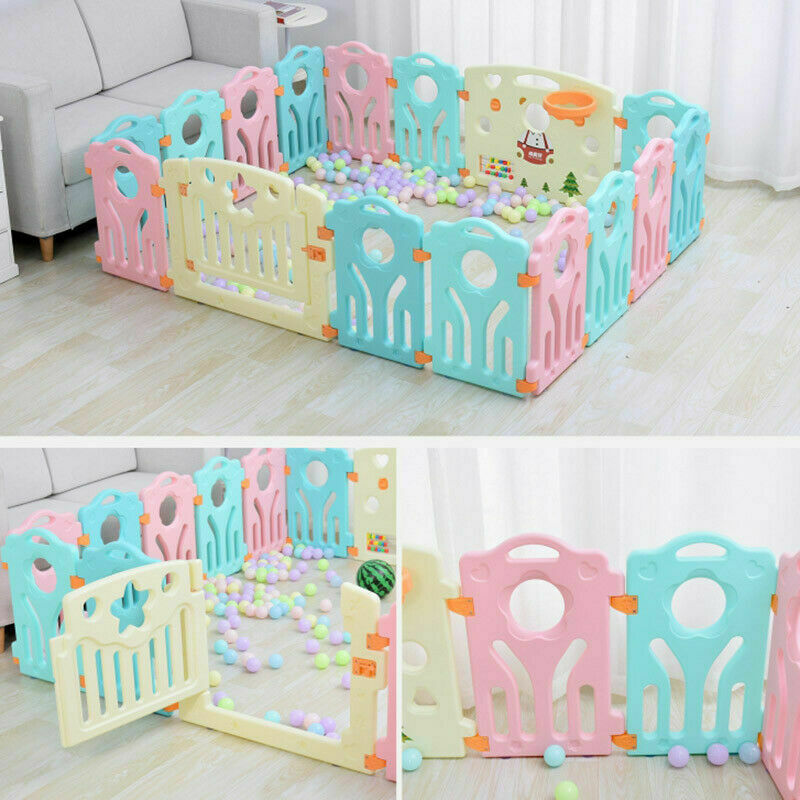 Large Foldable Baby Playpen Kids Plastic Play Pens Room Divider Toy