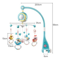 Baby Musical Crib Bed Bell Cot Mobile Moon & Star Dream Light Nusery Lullaby Toy