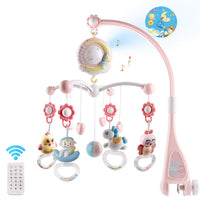 Baby Musical Crib Bed Bell Cot Mobile Moon & Star Dream Light Nusery Lullaby Toy