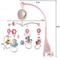 Baby Musical Crib Bed Bell Cot Mobile Moon & Star Dream Light Nusery Lullaby Toy