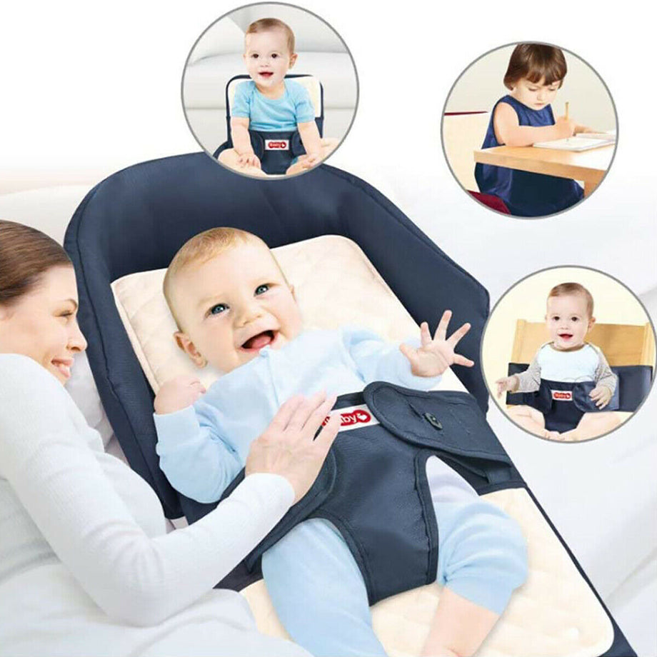 Baby Travel Cot Bed Foldable Newborn Crib Infant Portable Booster Seat Highchair