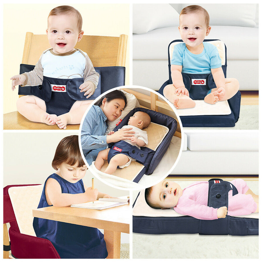 Baby Travel Cot Bed Foldable Newborn Crib Infant Portable Booster Seat Highchair