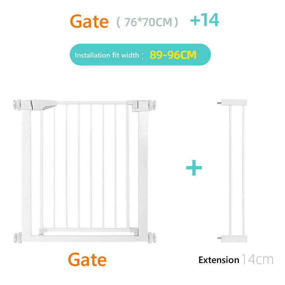 Auto Close Pressure Fit Safety Gate Door Barrier Home Indoor Stair Fence White