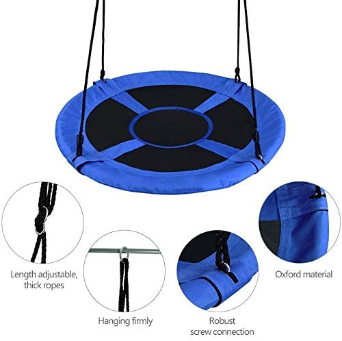 Dripex Nest Swing Children's Swing Tree Swing Seat Round swing for Outdoor Backyard Garden, Oxford, Blue, Up to 150 kg, 100