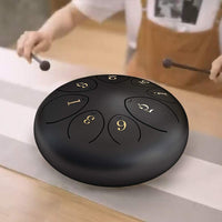 Dripex Steel Tongue Drum 8 Notes 8 Inch Percussion Instrument Handpan Ethereal Drum with with Bag, Music Book, Mallets, Finger Picks