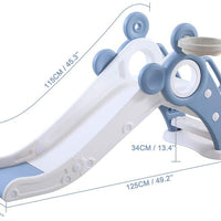 Yoleo Kids Slide Indoor Outdoor Climber Sports Folding Plastic Slide with Basketball