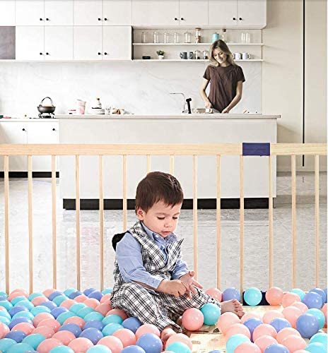 Dripex Wooden Baby Playpen, 8 Panels Large Play Fence for Toddlers, Kids Rectangle Activity Center Safety Play Yard with Lockable Door for Indoor and Outdoor