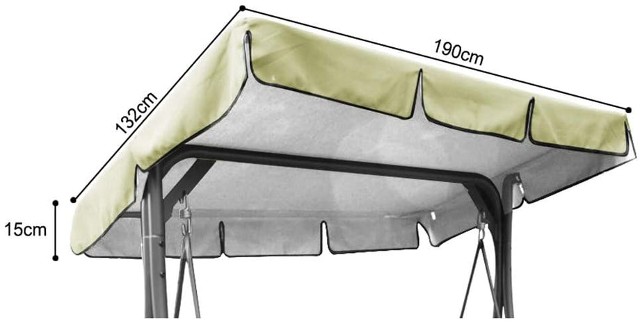 OUNUO Replacement Canopy for Swing Seat Chair, Universal Coloured Replacement Roof Cover Patio Hammock Cover Top Garden Outdoor