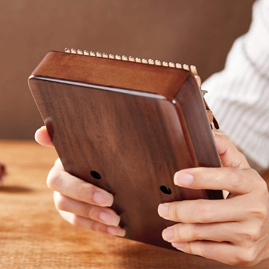 Dripex Kalimba Thumb Piano with Study Instruction and Tune Hammer, Finger Marimba Instrument(Mahogany)