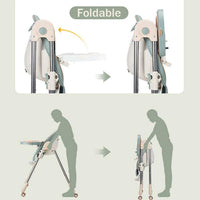 Yoleo Compact Baby High Chair for Babies and Toddlers with Removable Tray,5 Point Seat Belt Highchairs from 6 Months to 4 Years Old (Mint Green)