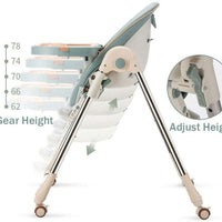 Yoleo Compact Baby High Chair for Babies and Toddlers with Removable Tray,5 Point Seat Belt Highchairs from 6 Months to 4 Years Old (Mint Green)