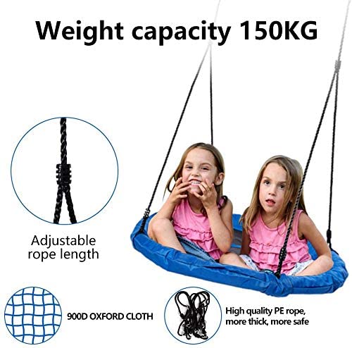 Dripex Nest Swing Children's Swing Tree Swing Seat Round swing for Outdoor Backyard Garden, Oxford, Blue, Up to 150 kg, 100