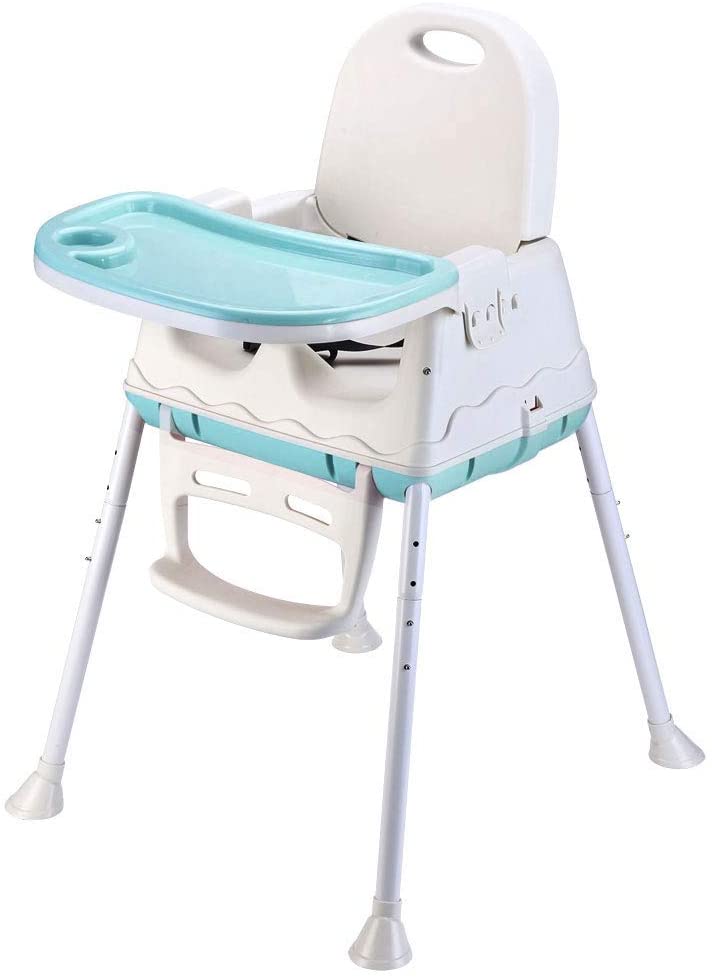 iropro High Chair for Baby and Toddler Booster Seat, with Removable Tray, 3-piont Harness and Adjustable Height Legs, Easy to Assemble Clean Dining Chair for Boys and Girls