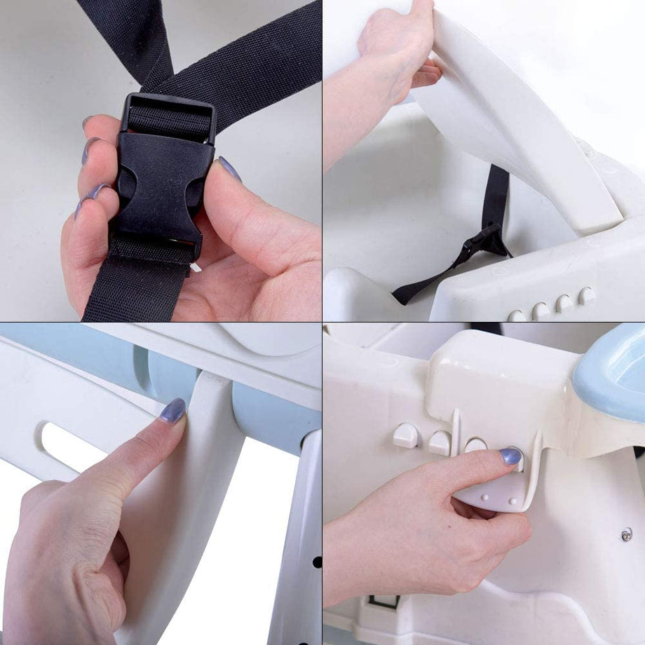 iropro High Chair for Baby and Toddler Booster Seat, with Removable Tray, 3-piont Harness and Adjustable Height Legs, Easy to Assemble Clean Dining Chair for Boys and Girls