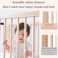 Dripex Baby Convertible Cots Wooden crib pine crib with rollers Wooden Cot Bed, unpainted and seamless stitching newborn crib, multifunctional sofa bed, playpen (100x65cm)