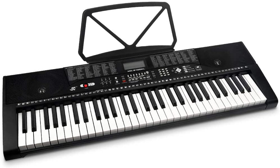 61-Key Portable Electronic Keyboard Piano for Beginners with Lighting Keys,Interactive Teaching System,3 Teaching Modes,Music Stand,Heaphones