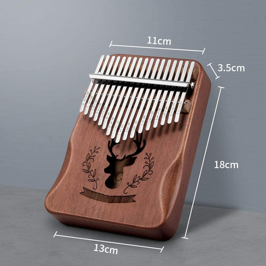 Dripex Kalimba Thumb Piano with Study Instruction and Tune Hammer, Finger Marimba Instrument(Mahogany)