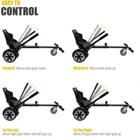 Hover Go Karts Hoverboard Seat Attachment 6.5" 8" 10" Adjustable Accessory for Kids Adults