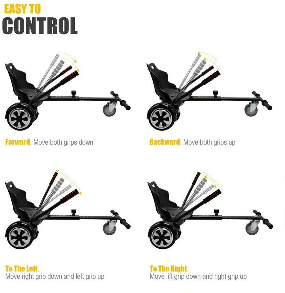 Hover Go Karts Hoverboard Seat Attachment 6.5" 8" 10" Adjustable Accessory for Kids Adults