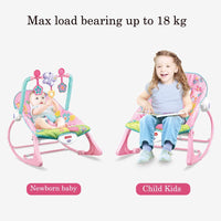 Baby Bouncer Soothing Vibration Rocker Cradle, Swing and Seat Chair Set, Soft Musical, Toys, Adjustable Recline Positions, Suit for Infant to Toddler