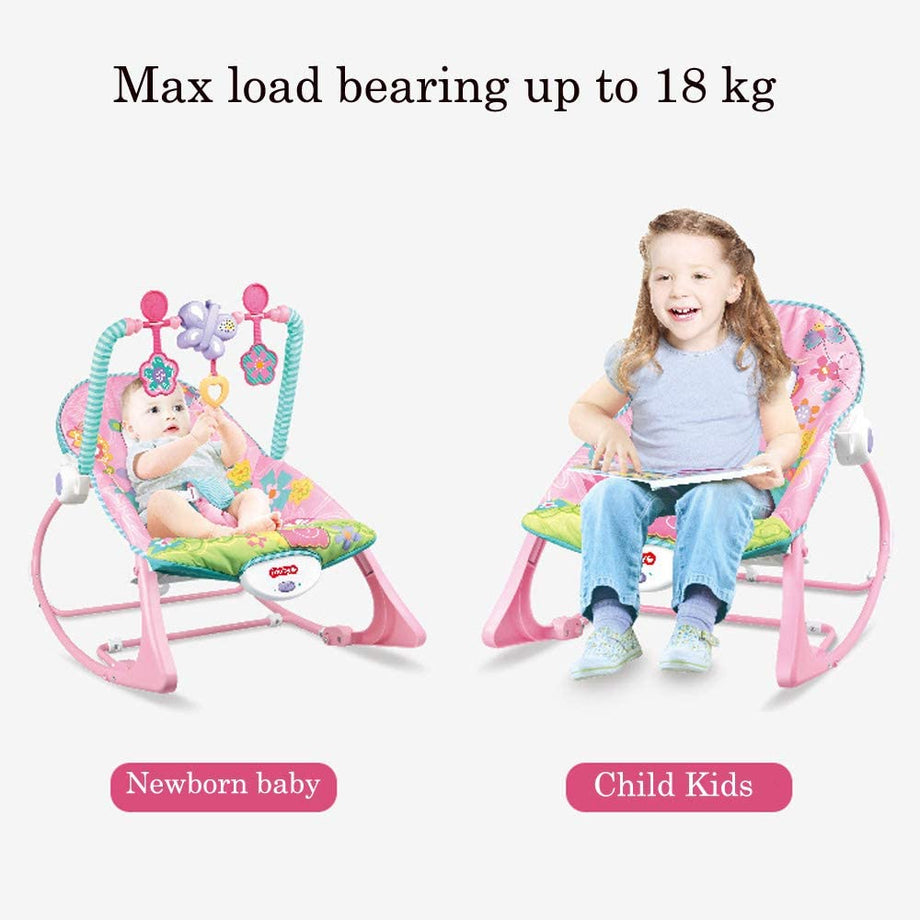 Baby Bouncer Soothing Vibration Rocker Cradle, Swing and Seat Chair Set, Soft Musical, Toys, Adjustable Recline Positions, Suit for Infant to Toddler