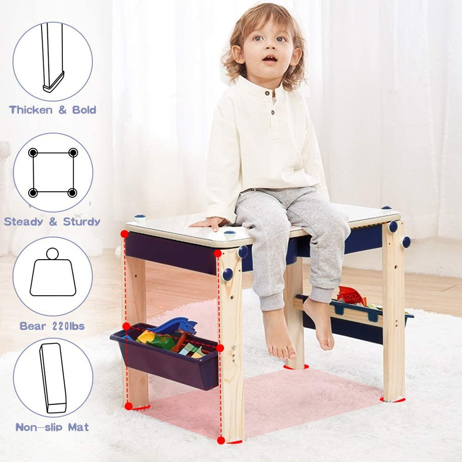 Dripex 9 in 1 Wooden Multi Activity Kids Table & Art Easel with Storage
