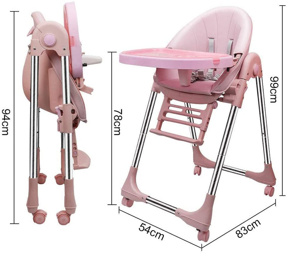 Yoleo Compact Baby High Chair for Babies and Toddlers with Removable Tray,5 Point Seat Belt Highchairs from 6 Months to 4 Years Old (Mint Green)