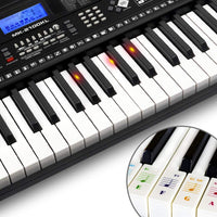 61-Key Portable Electronic Keyboard Piano for Beginners with Lighting Keys,Interactive Teaching System,3 Teaching Modes,Music Stand,Heaphones