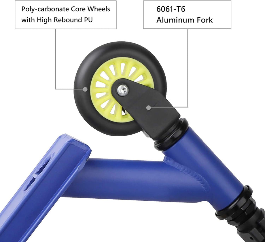 OUNUO Pro Stunt Scooter - Kick Scooter with ABEC 7 ball bearings，CNC 6061-T6 Aluminum Fork - Intermediate and Beginner Freestyle Tricks Scooters for Kids 8 Years and Up, Teens and Adults