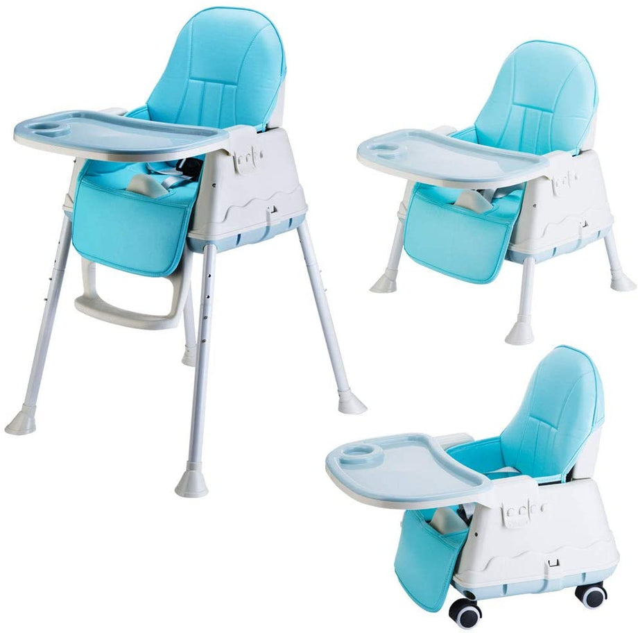 iropro High Chair for Baby and Toddler Booster Seat, with Removable Tray, 3-piont Harness and Adjustable Height Legs, Easy to Assemble Clean Dining Chair for Boys and Girls