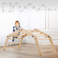 Dripex Wooden Climbing Triangle Ladder with Ramp