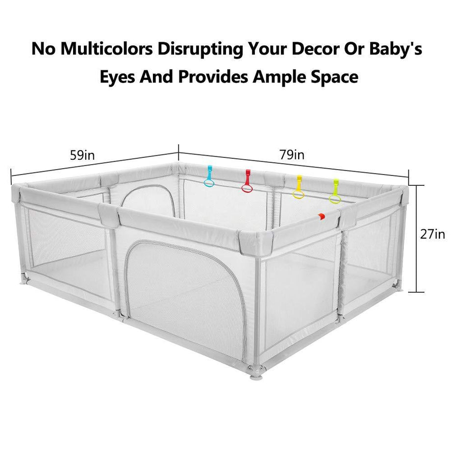Dripex Kids Safety Activity Center Indoor Outdoor Toddler Fence with Breathable Mesh Extra Large Play Yard for Boys Girls Babies, 150x200cm