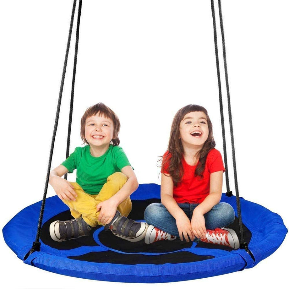Dripex Nest Swing Children's Swing Tree Swing Seat Round swing for Outdoor Backyard Garden, Oxford, Blue, Up to 150 kg, 100