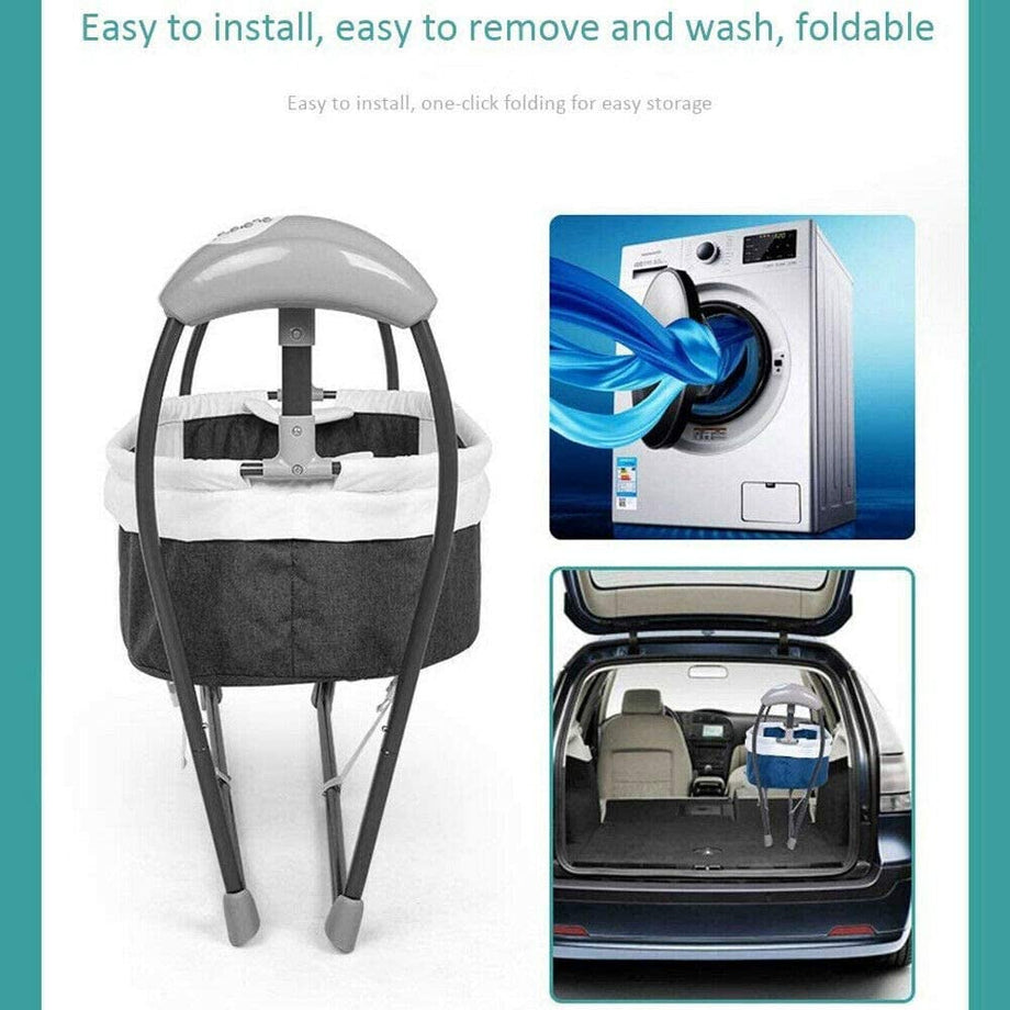 Electric Baby Cradle Toddler Rocker Bed, Newborns Bouncer Swing Bassinet Rocking Crib Infant Bed with Bluetooth Music, Remote Control，5 Swing Amplitudes