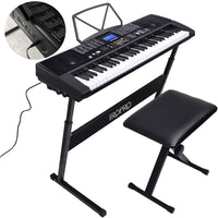 61-Key Portable Electronic Keyboard Piano for Beginners with Lighting Keys,Interactive Teaching System,3 Teaching Modes,Music Stand,Heaphones