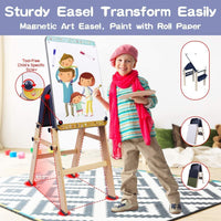 Dripex 9 in 1 Wooden Multi Activity Kids Table & Art Easel with Storage