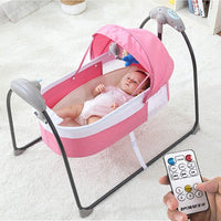 Electric Baby Cradle Toddler Rocker Bed, Newborns Bouncer Swing Bassinet Rocking Crib Infant Bed with Bluetooth Music, Remote Control，5 Swing Amplitudes