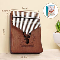 Dripex Kalimba Thumb Piano with Study Instruction and Tune Hammer, Finger Marimba Instrument(Mahogany)