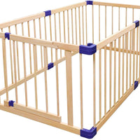 Dripex Wooden Baby Playpen, 8 Panels Large Play Fence for Toddlers, Kids Rectangle Activity Center Safety Play Yard with Lockable Door for Indoor and Outdoor