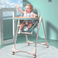 Yoleo Compact Baby High Chair for Babies and Toddlers with Removable Tray,5 Point Seat Belt Highchairs from 6 Months to 4 Years Old (Mint Green)