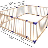 Dripex Wooden Baby Playpen, 8 Panels Large Play Fence for Toddlers, Kids Rectangle Activity Center Safety Play Yard with Lockable Door for Indoor and Outdoor