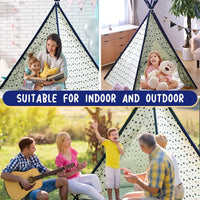 Dripex Teepee Tent for Kids, Fodable Children Play Tent with Carrying Bag and 5 Poles for Boys Girls Toldder, Baby Indian Wigwam Playhouse Toy for Indoor and Outdoor Game