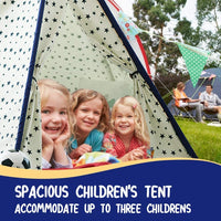 Dripex Teepee Tent for Kids, Fodable Children Play Tent with Carrying Bag and 5 Poles for Boys Girls Toldder, Baby Indian Wigwam Playhouse Toy for Indoor and Outdoor Game